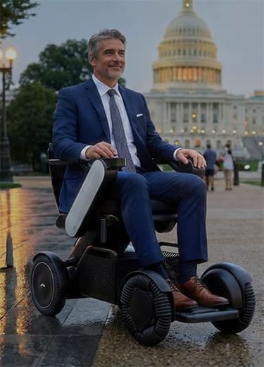 A Man on Wheelchair in front of the Whitehouse