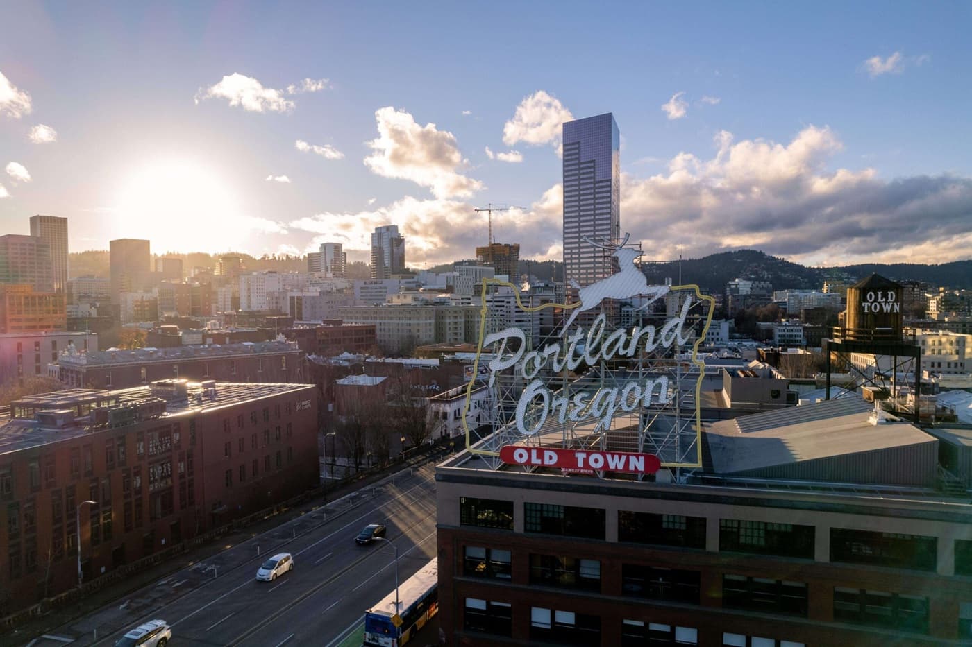 Portland Skyline and Sign